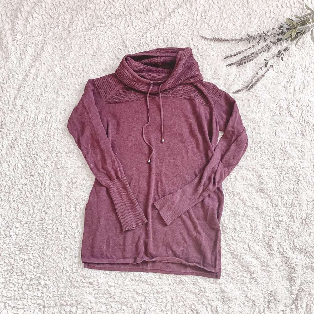 Artisan NY Maroon purple long turtle neck knitted warm sweater